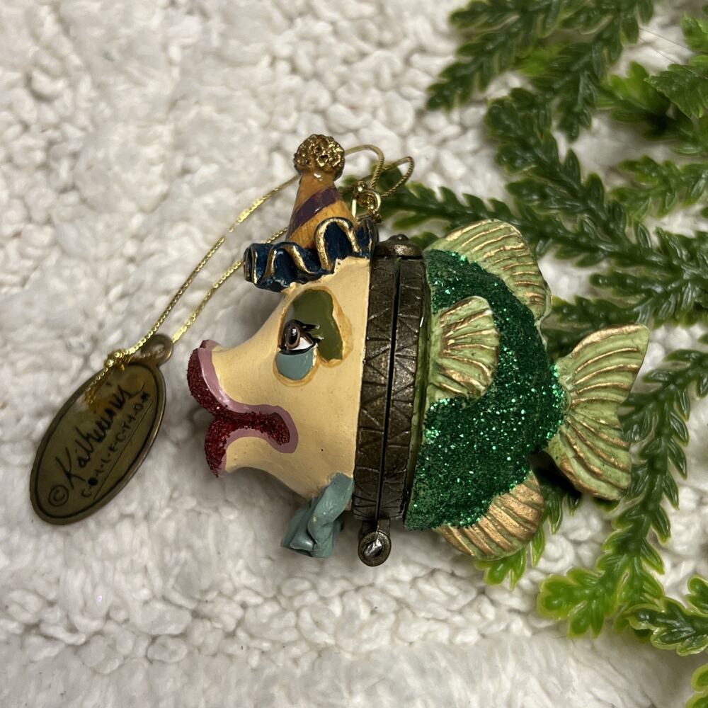KATHERINE’S Collection KISSING FISH Christmas Ornament Hinged Trinket Box